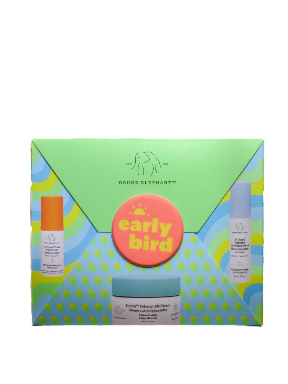 NEW DRUNK ELEPHANT Early Bird Spring Boxed Set Protini, B-Hydra, C-Firma Fresh